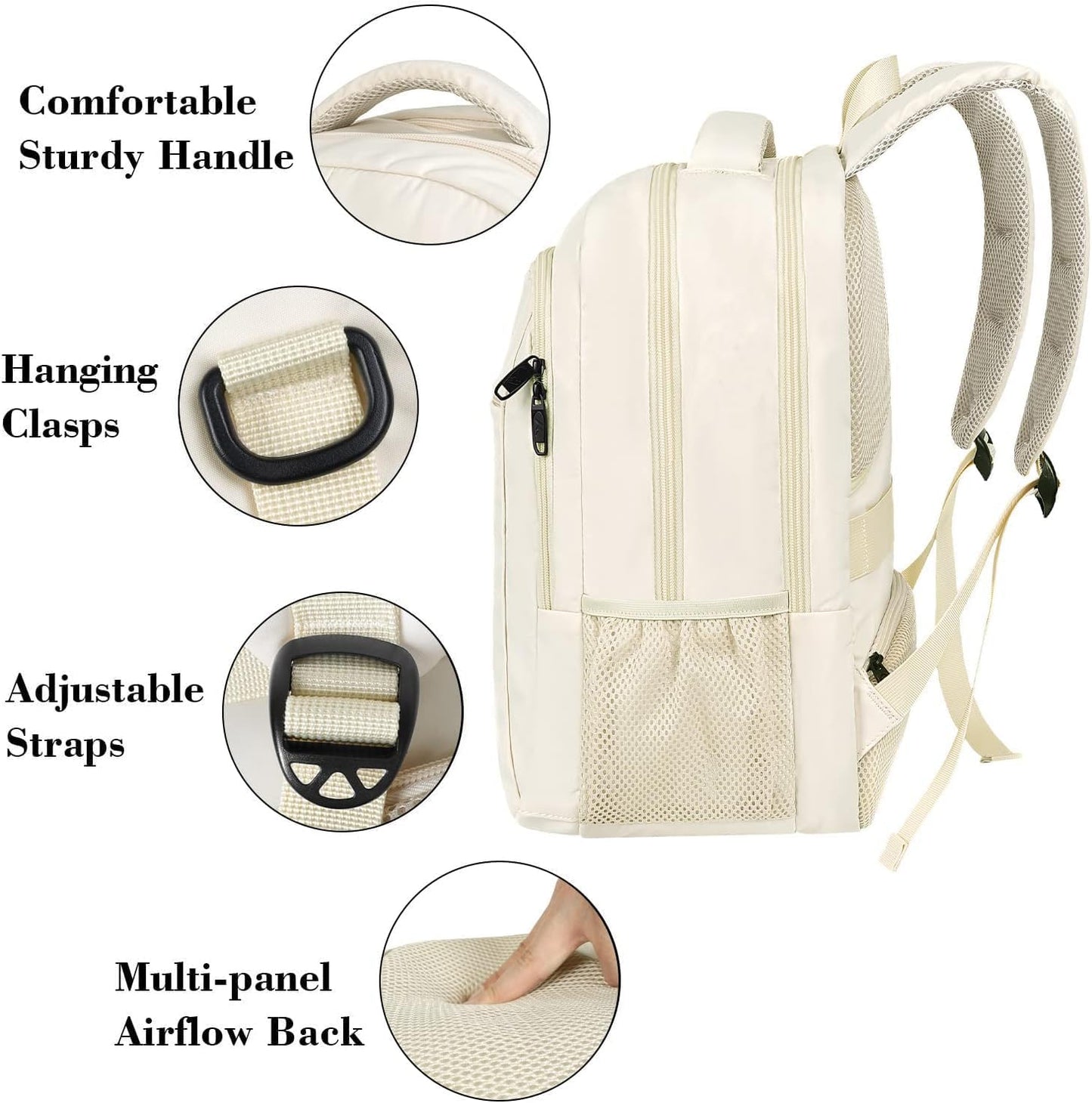 Beige Mlassic Laptop Backpack