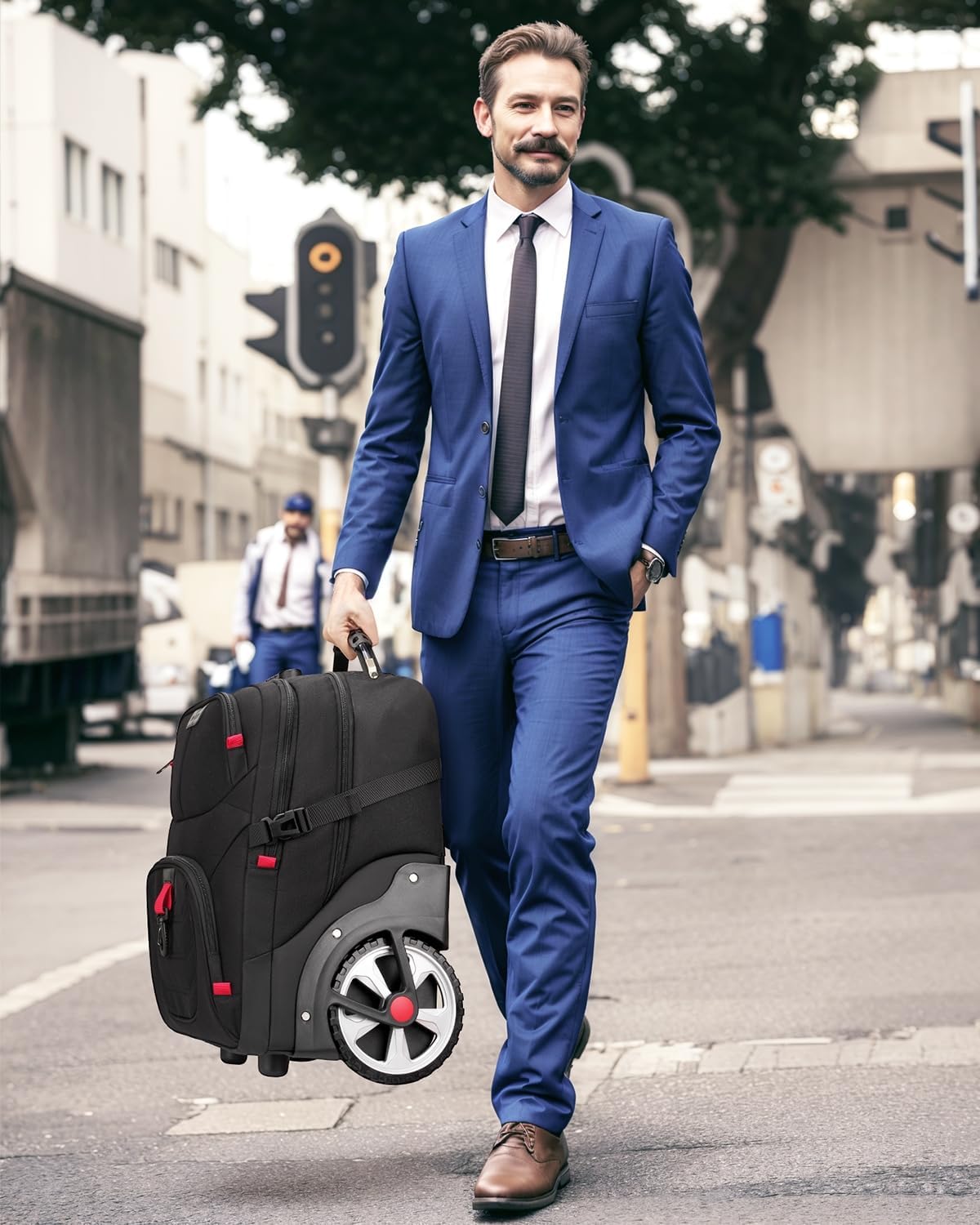backpack that rolls and carry laptop heavy duty MATEIN Rolling Bag with Wheels, 17 Inch Extra Large Laptop Roller Backpack for Adults with Anti Theft Lock & USB Charging Port, Water Resistant Wheeled Bag Carry On Luggage for Teacher Work