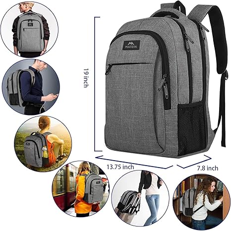 Matein Mlassic Travel Grauer Laptop-Rucksack