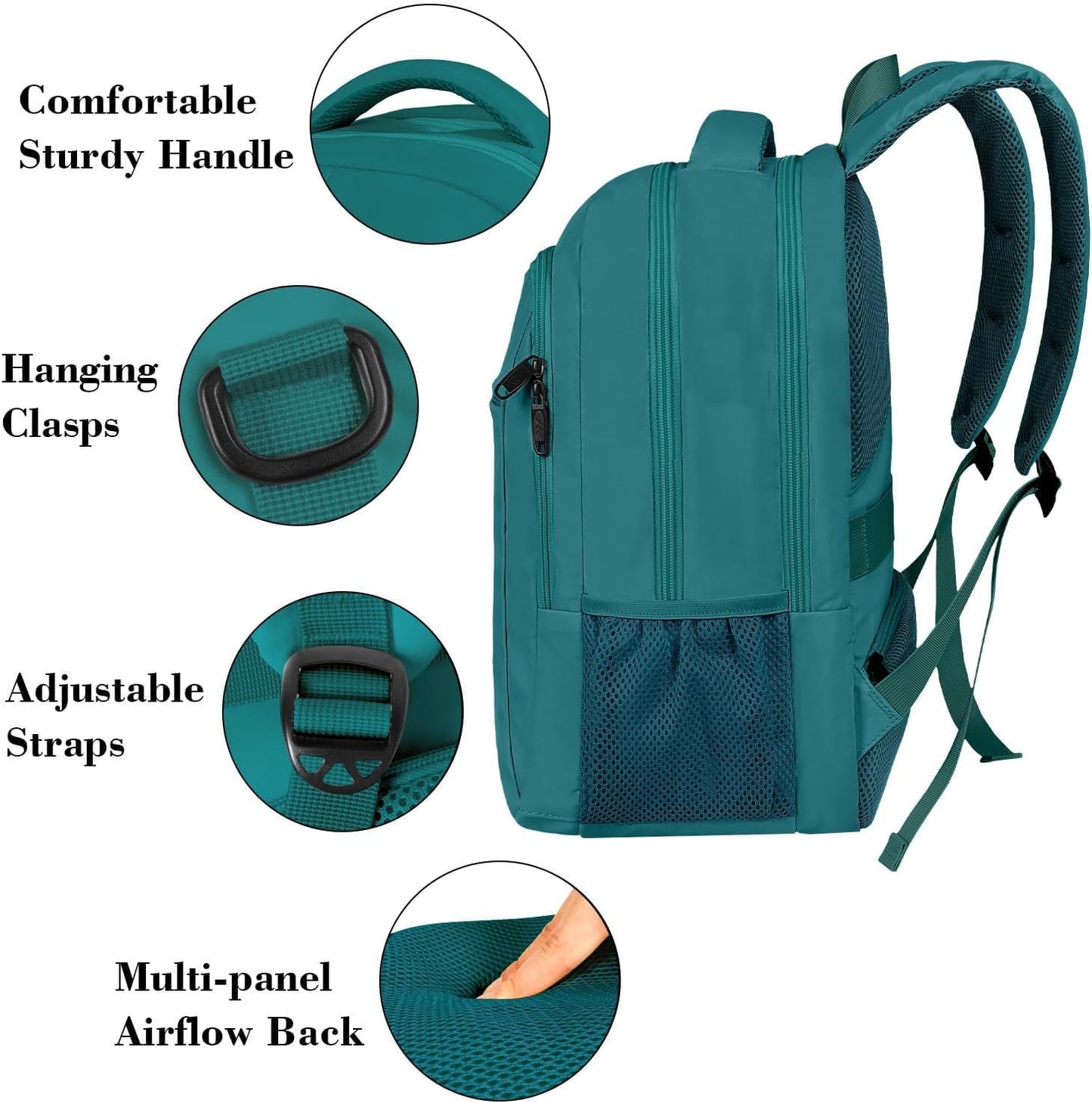 Peacock Blue Mlassic Laptop Travel Backpack