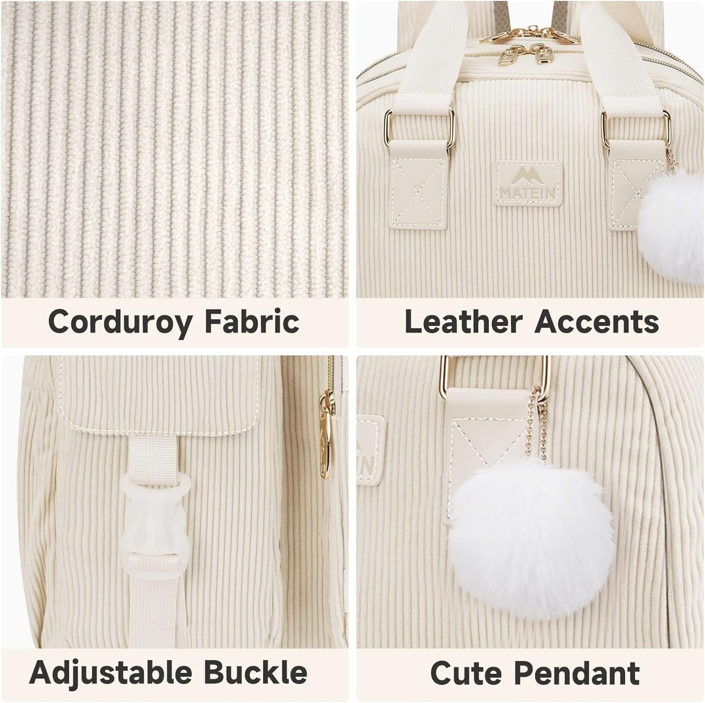 Corduroy Laptop Backpack (6 colors)