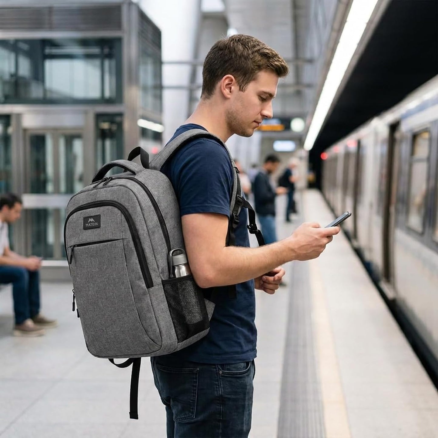 Matein Mlassic Travel Grauer Laptop-Rucksack
