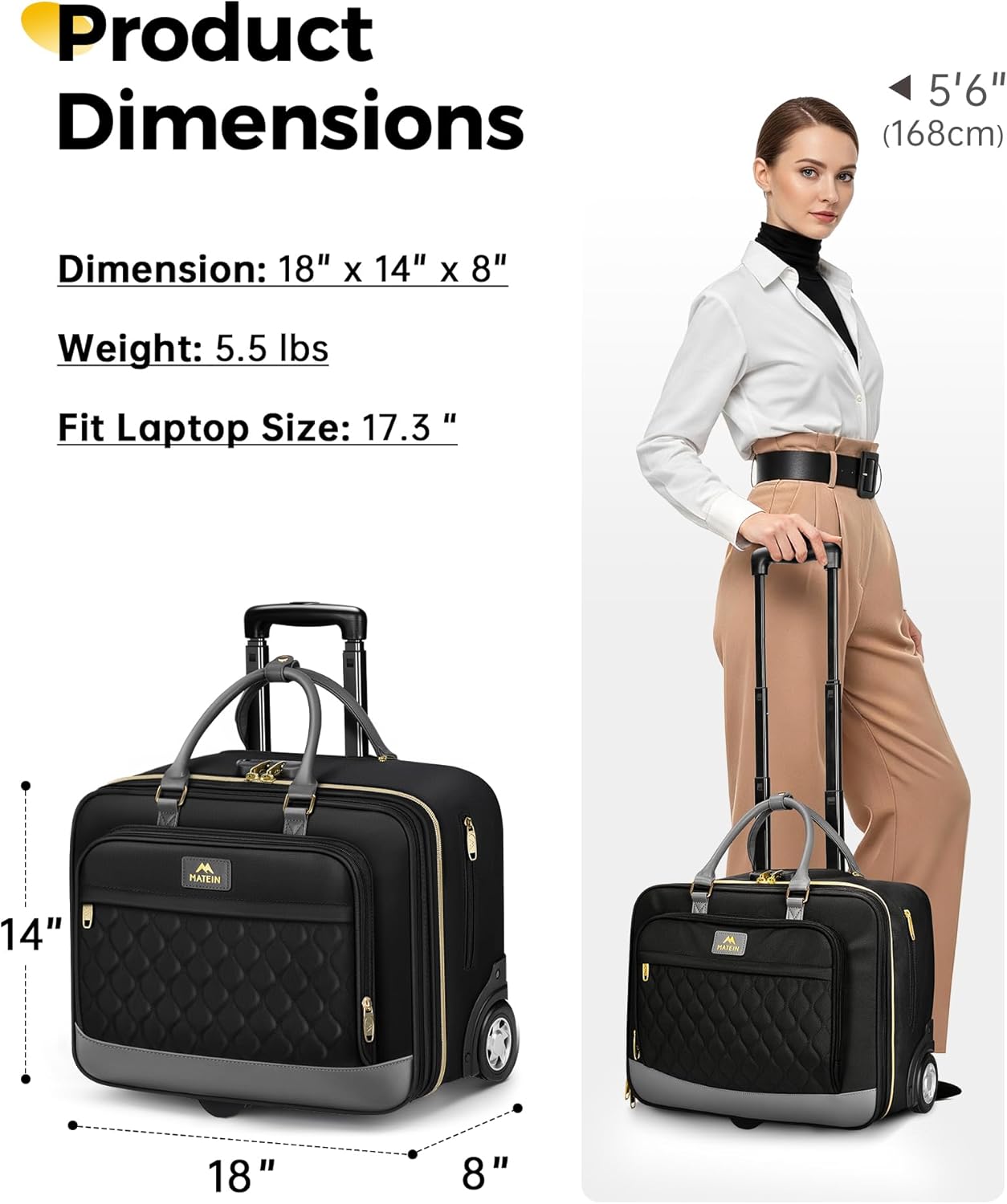 17.3'' Rolling Laptop Bag