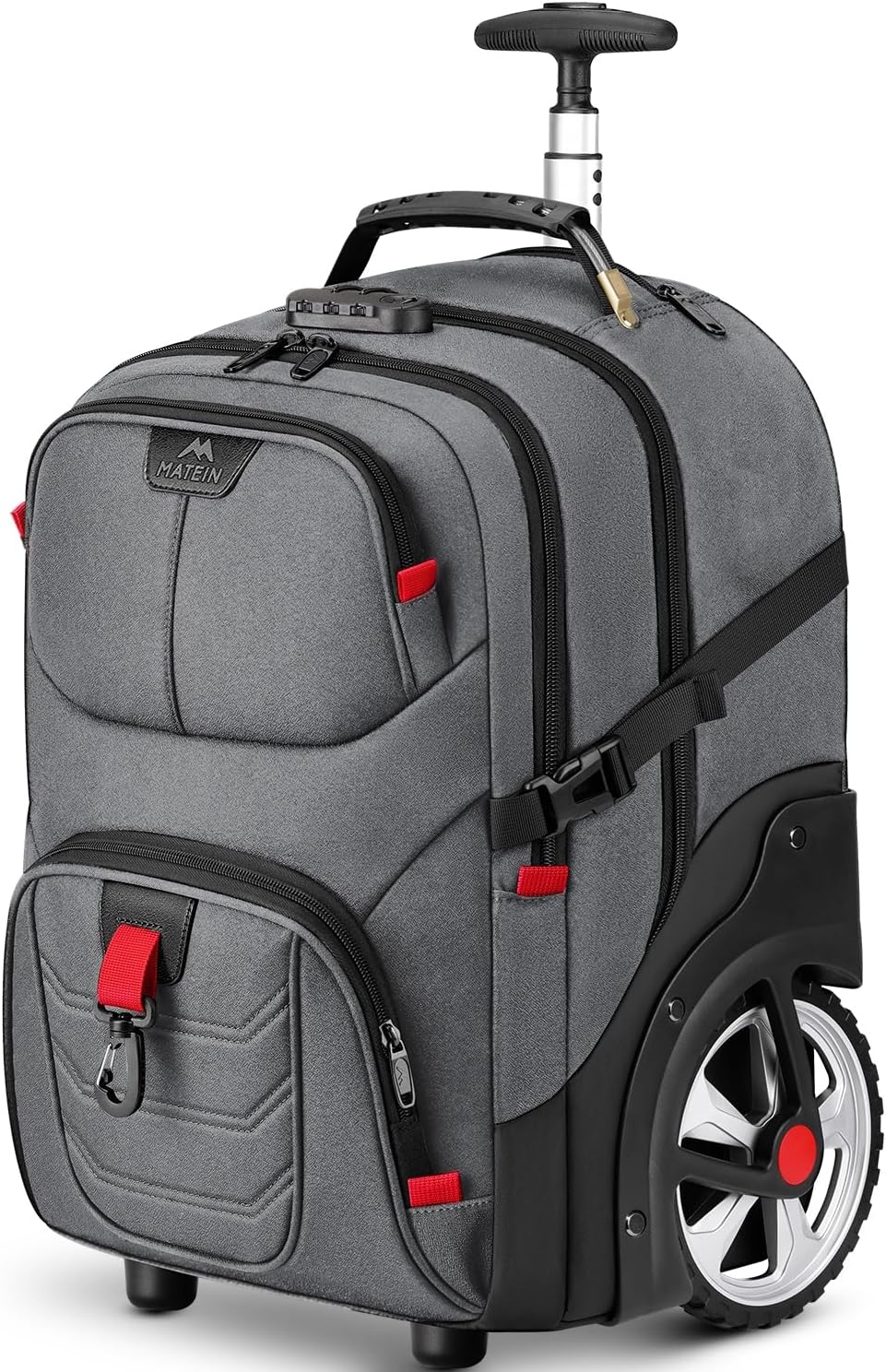 MATEIN Rolling Bag with Wheels, 17 Inch Extra Large Laptop Roller Backpack for Adults with Anti Theft Lock & USB Charging Port, Water Resistant Wheeled Bag Carry On Luggage for Teacher Work MATEIN Rolling Bag with Wheels, 17 Inch Extra Large Laptop Roller Backpack for Adults with Anti Theft Lock & USB Charging Port, Water Resistant Wheeled Bag Carry On Luggage for Teacher Work