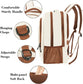 Beige Brown Mlassic Laptop Travel Backpack