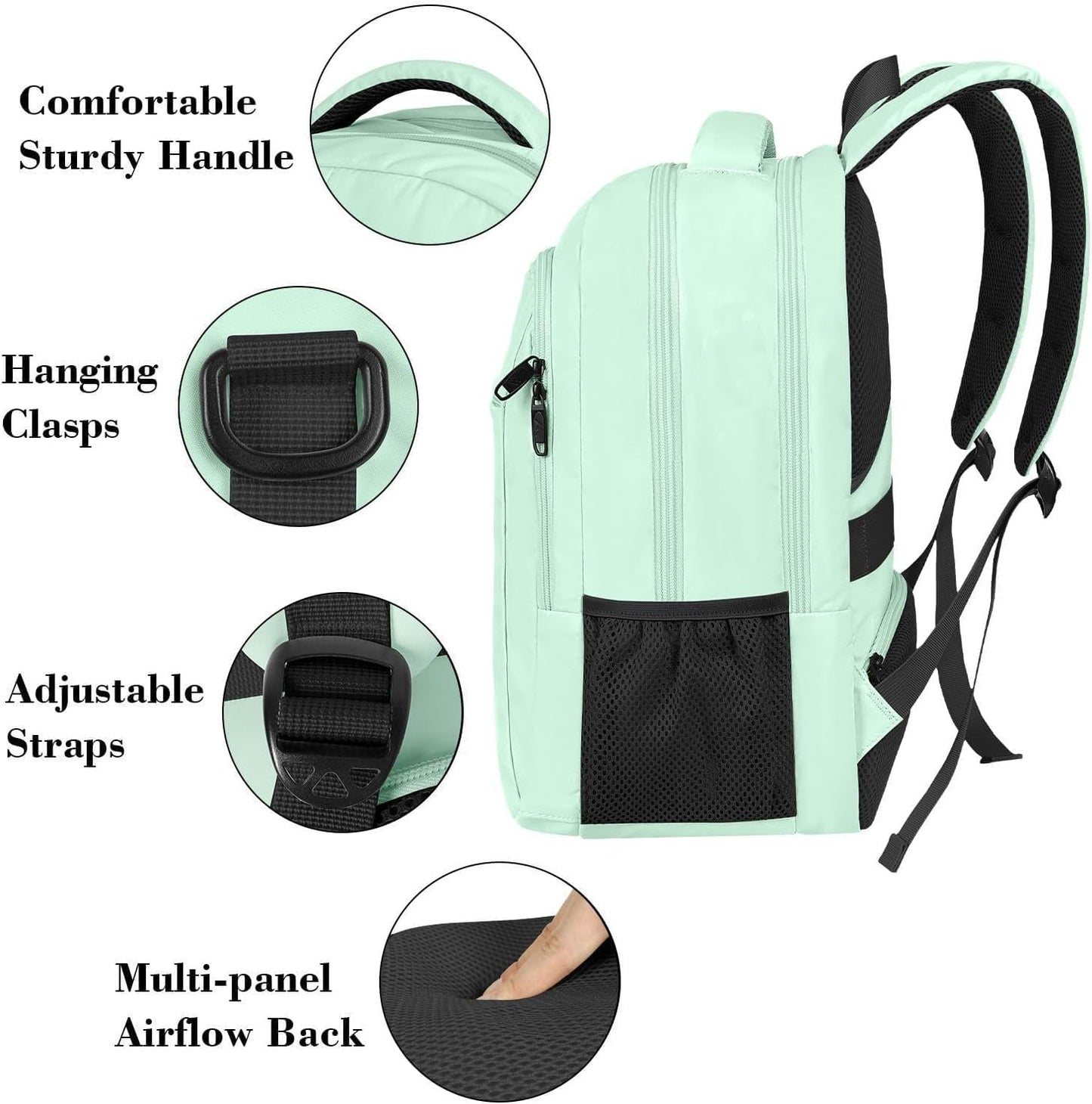 Mint Green Mlassic Travel Laptop Backpack