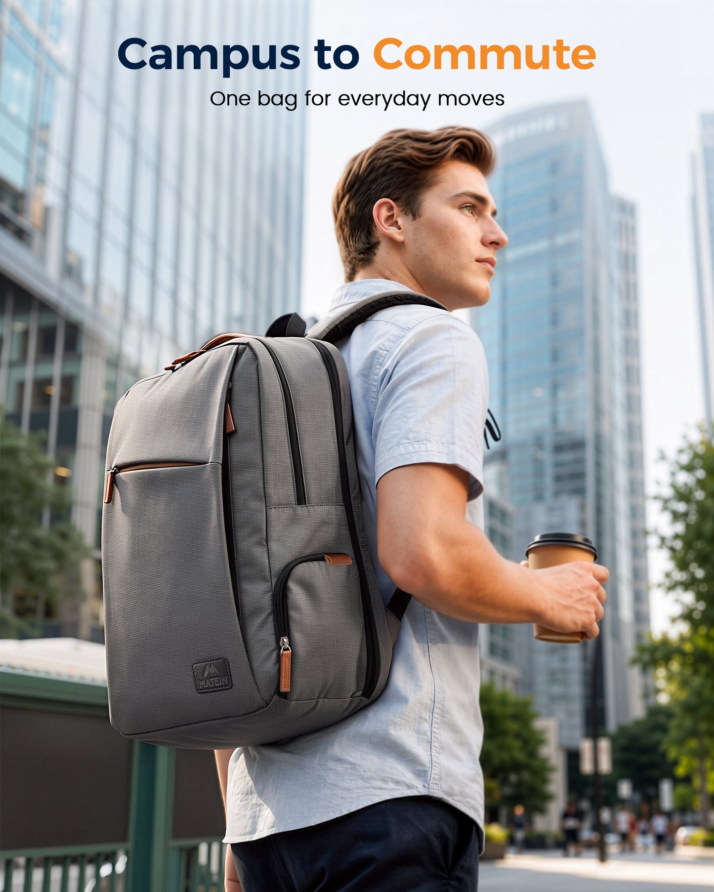 MATEIN Laptop Backpack with Lunch Cooler