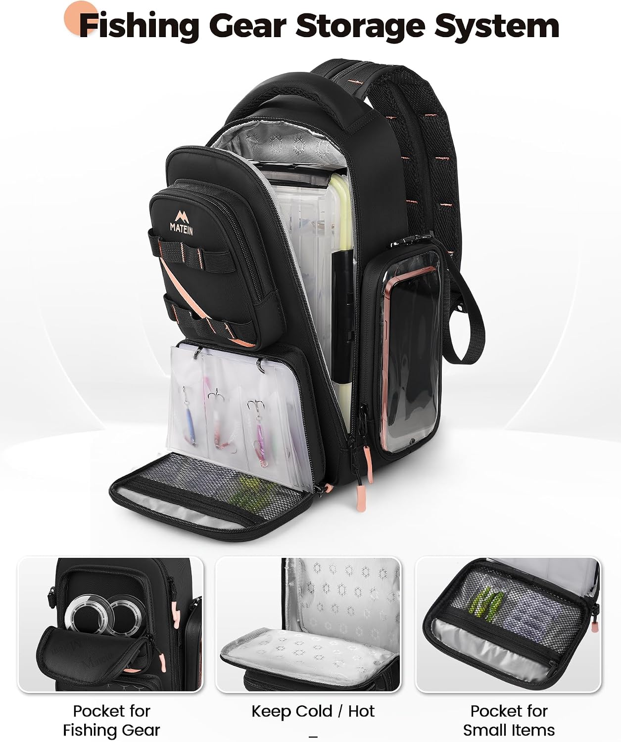MATEIN Fishing Sling Bag with Phone Pouch