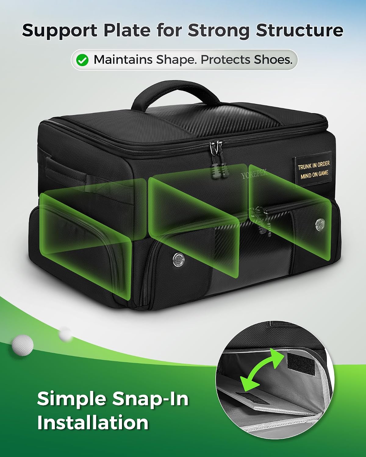 YOREPEK Upgraded Golf Trunk Organizer with Removable Insulated Pouch