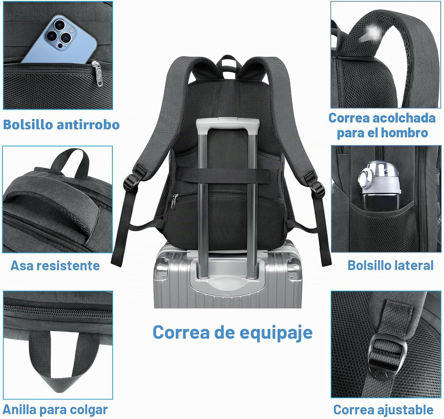 MATEIN Mochila Portatil 17 Pulgadas, Mochila Hombre Trabajo Impermeable