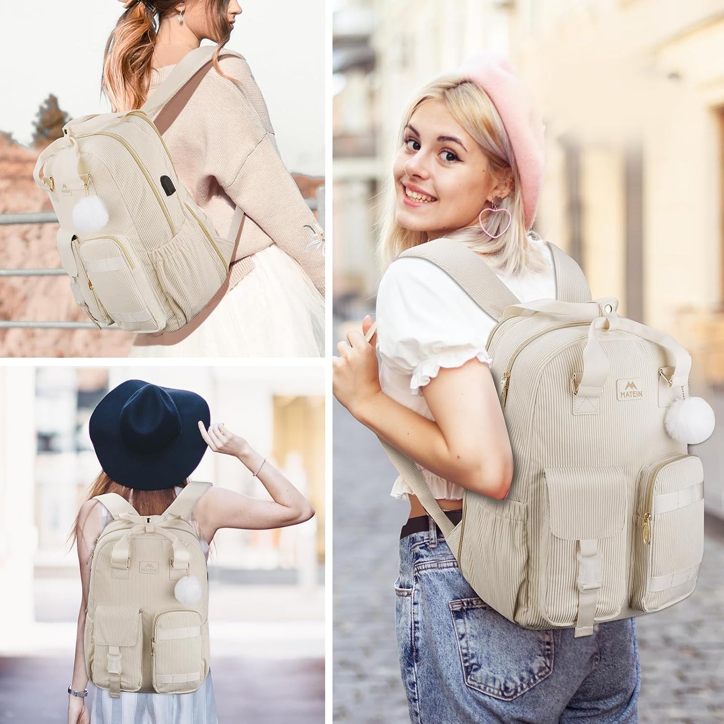 Corduroy Laptop Backpack (6 colors)