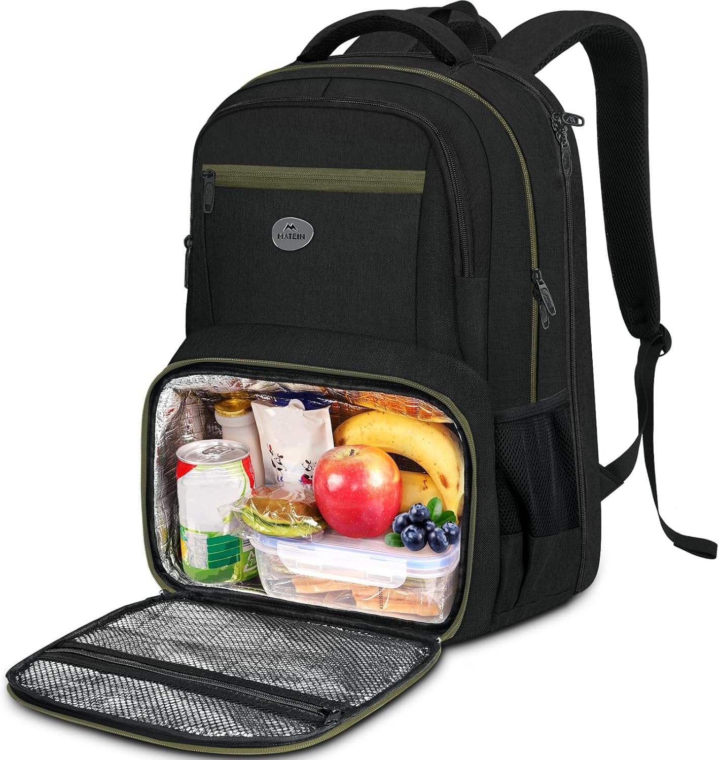 best laptop backpack with lunch cooler compartment BERTASCHE Backpack, 15.6 inch w/Insulated Lunch box for Men Women, Vintage Work Backpack for College Business Commuter Travel : Home & Kitchen For that kind of weight essentials Matein Lunch Box Laptop Backpack