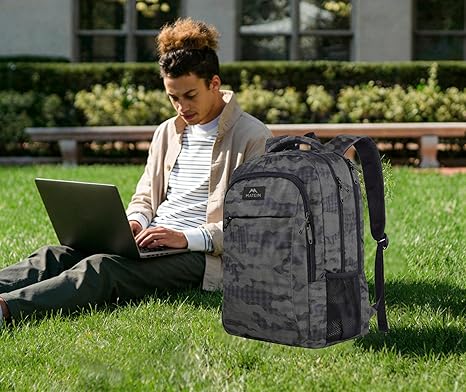 Gray Camo Mlassic Travel Laptop Backpack