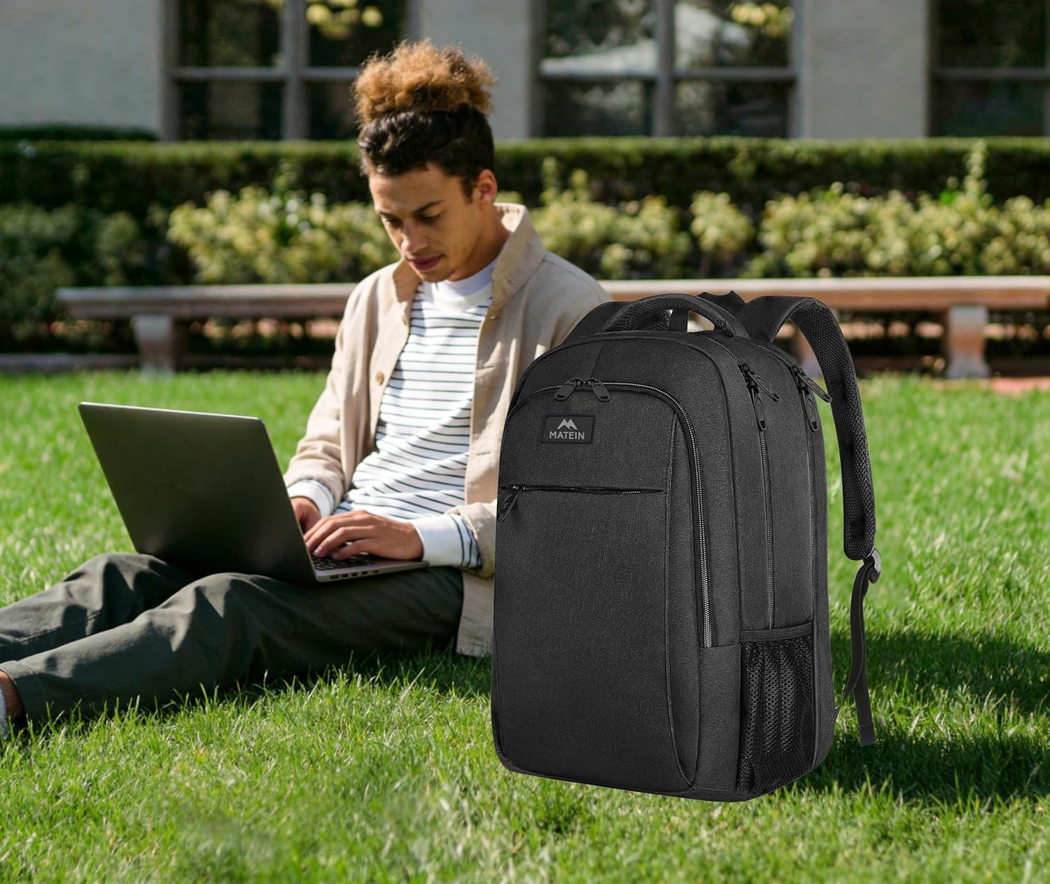 Black Mlassic Travel Laptop Backpack, 17