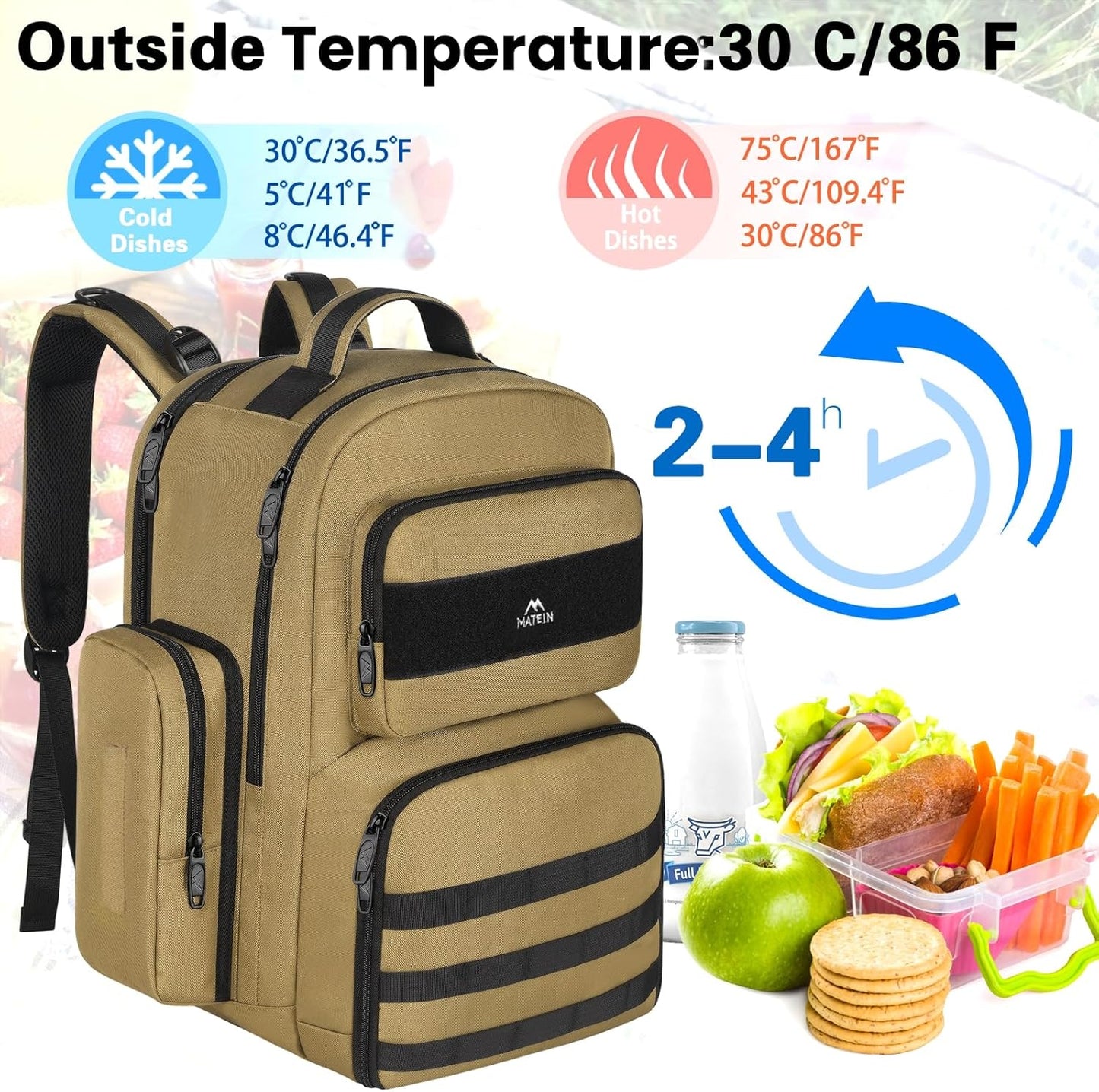 Heavy Duty Backpack with Lunch Box