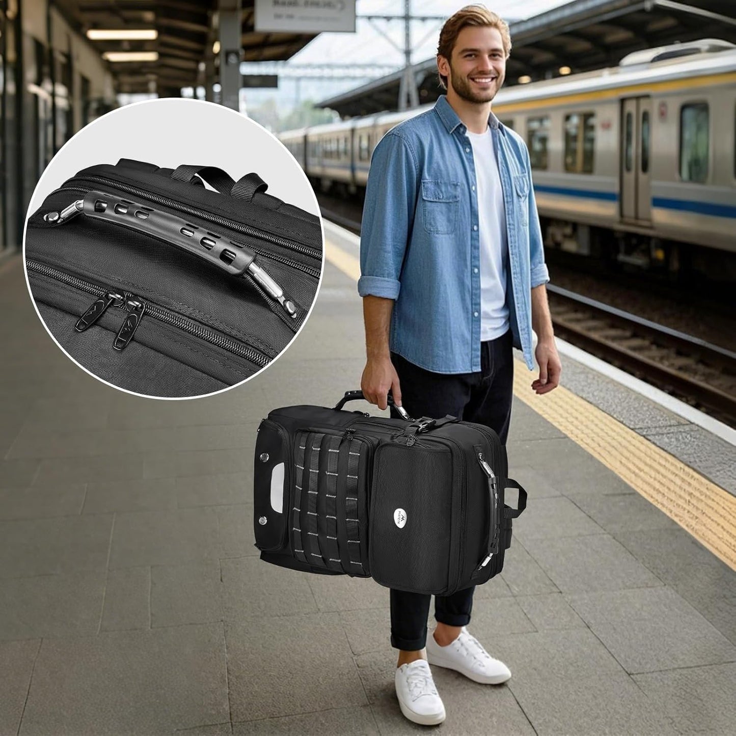 backpack for train travel Pro Travel Backpack with 3 Packing Cubes