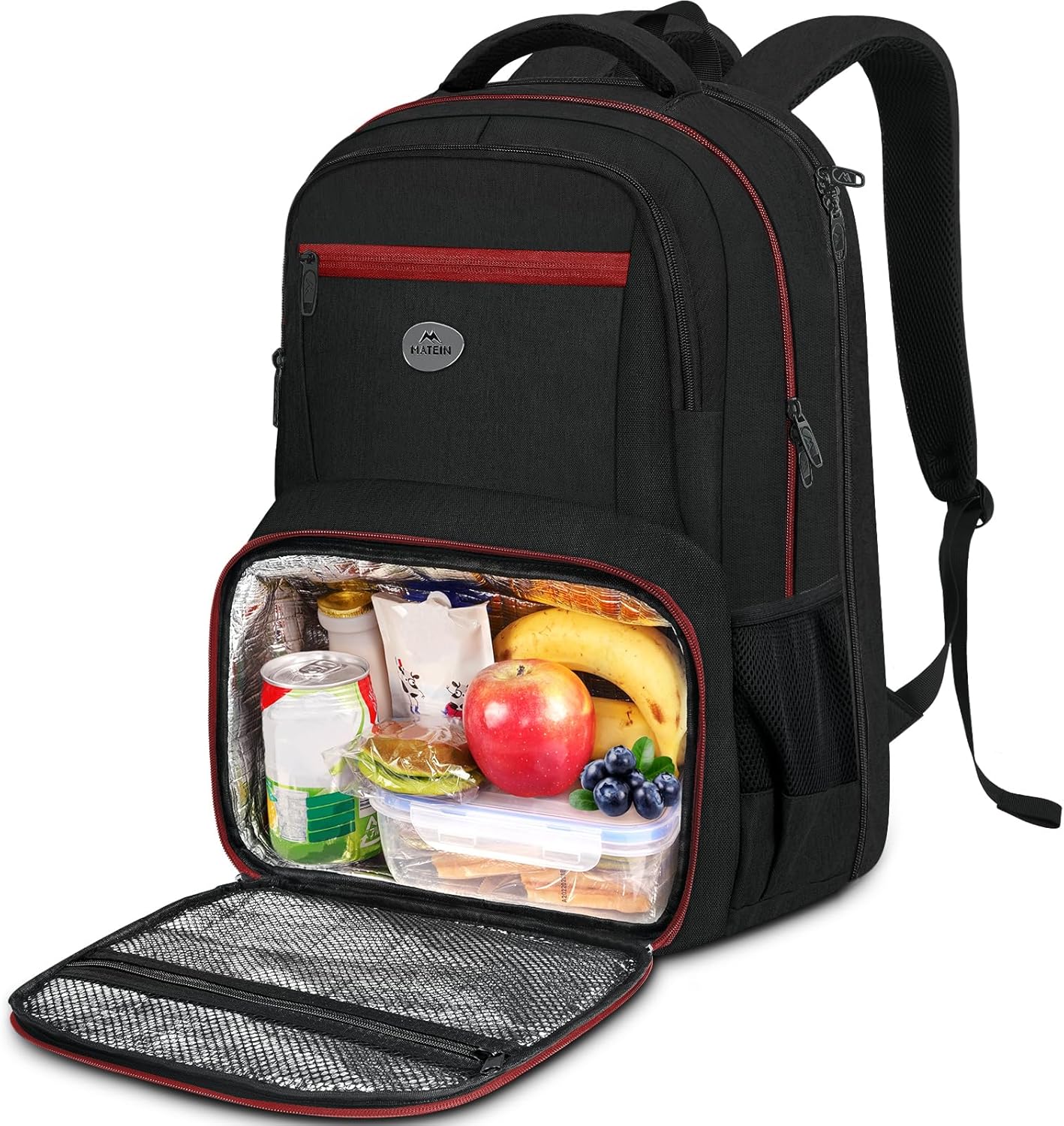 backpacks for school with laptop compartment Lunch Backpack (8 colors), 18'' / Black