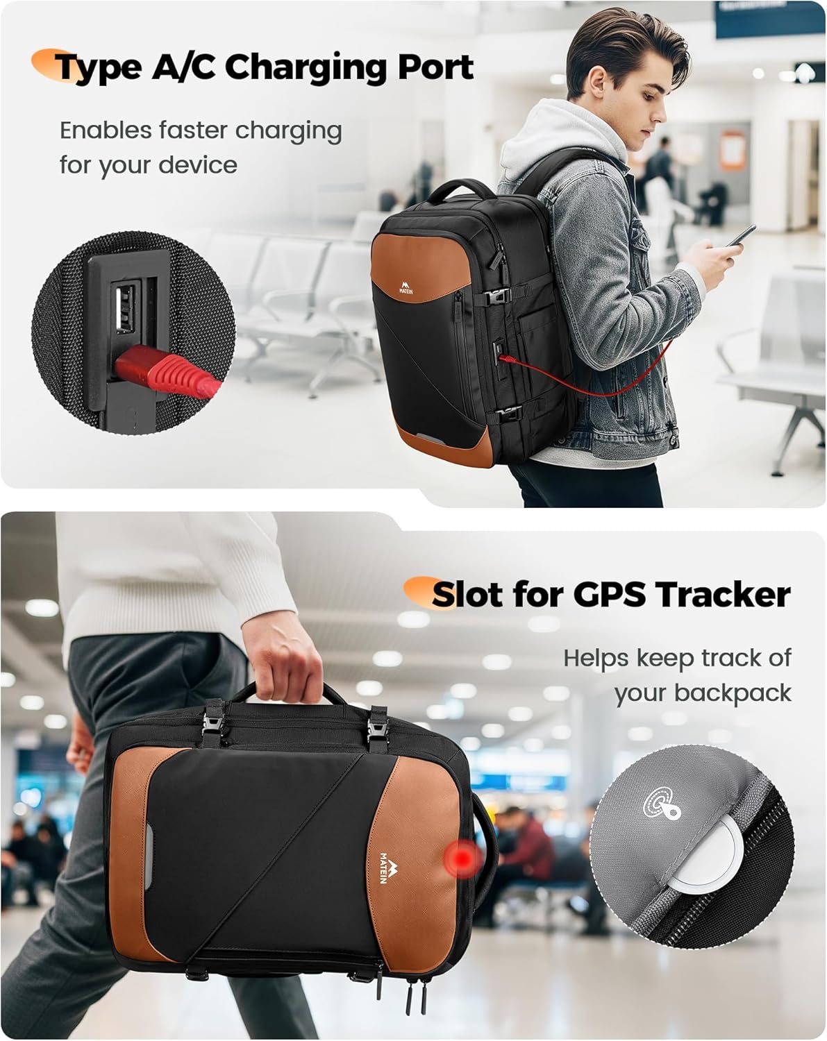 Travel Backpack with USB C Port