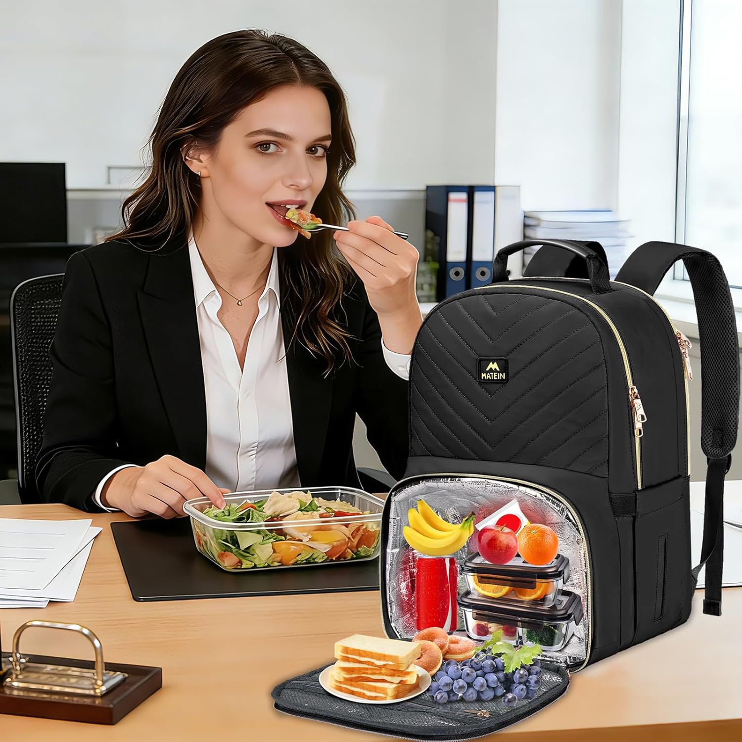backpack food laptop Women Backpack with Lunch Box Compartment