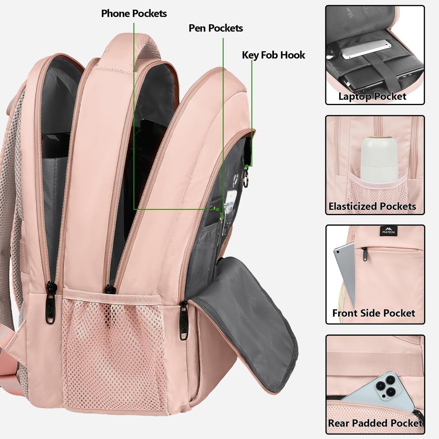 Light Pink Mlassic Travel Laptop Backpack Light Pink Mlassic Travel Laptop Backpack