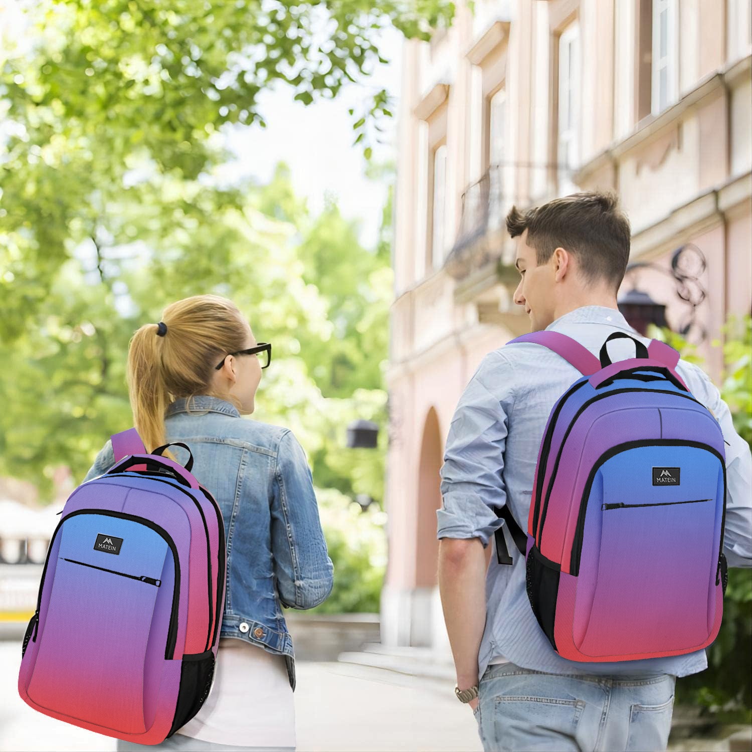 backpack laptop green pink tie dye Tie-dye Mlassic Laptop Travel Backpack