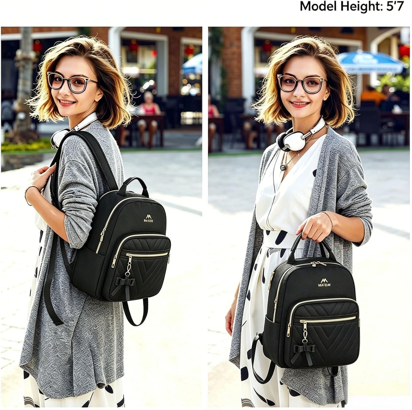 MATEIN Mini Backpack for Women, Black