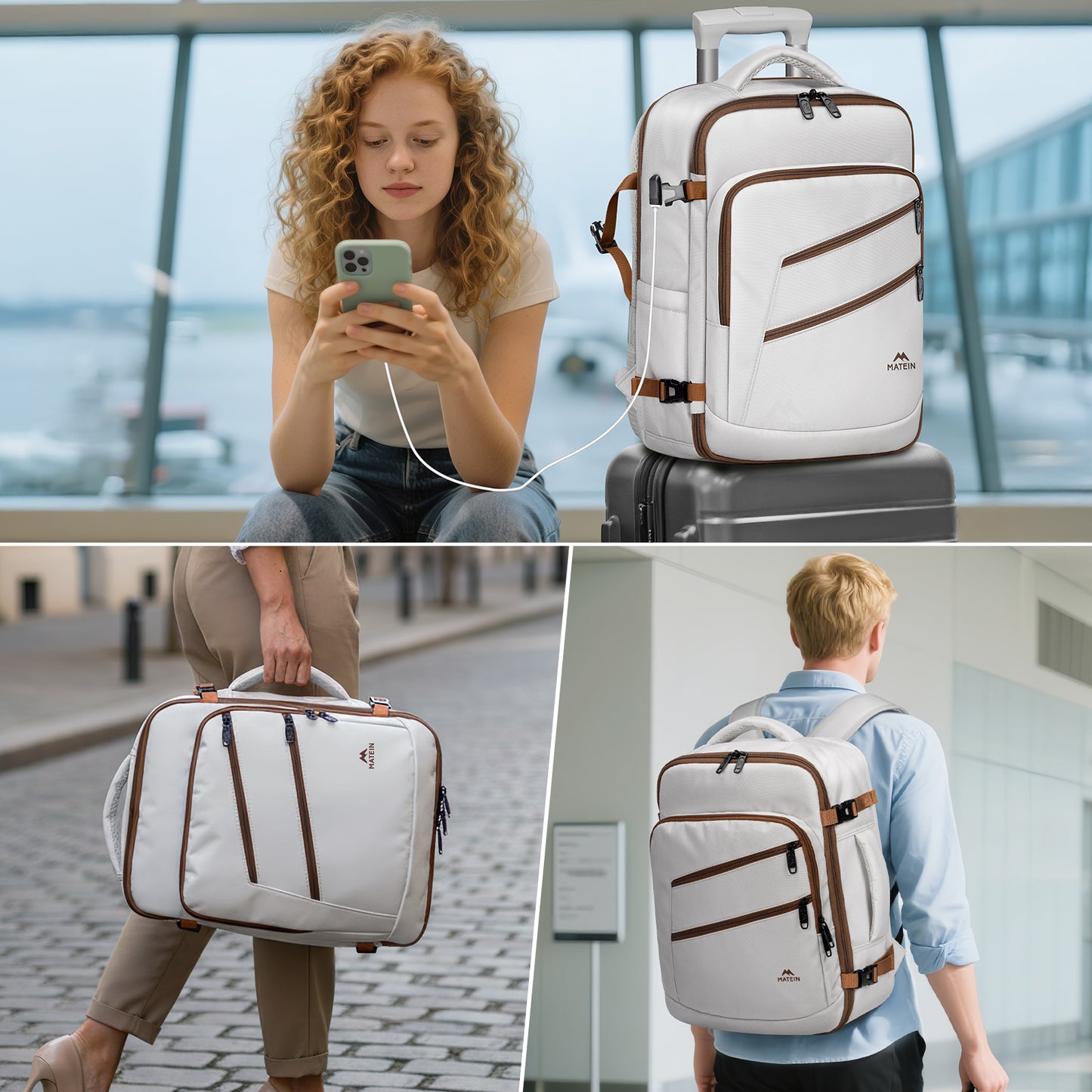 Travel Backpack Cabin Size with Lockable Zipper