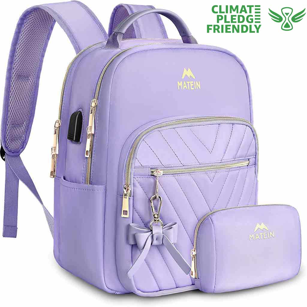 Matein Cute Backpack Purse Purple