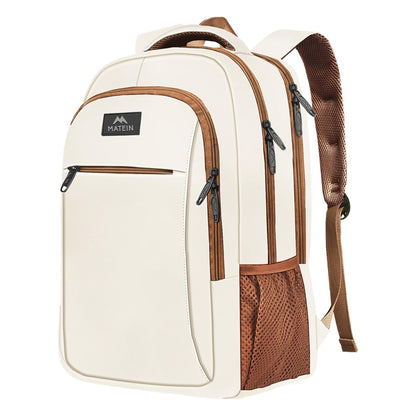 Beige Brown Mlassic Laptop Travel Backpack