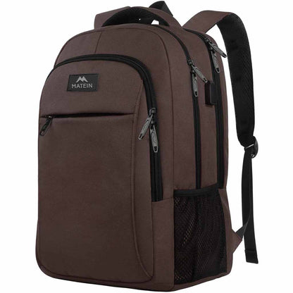 MATEIN Mlassic Brown Notebook Backpack