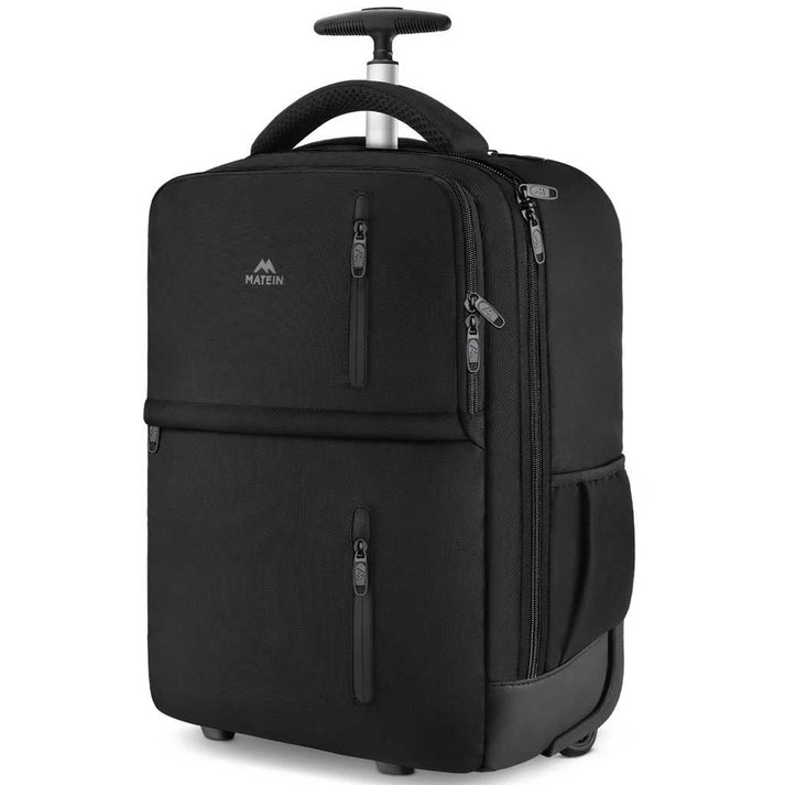MATEIN Travel backpack with Wheels Black Color