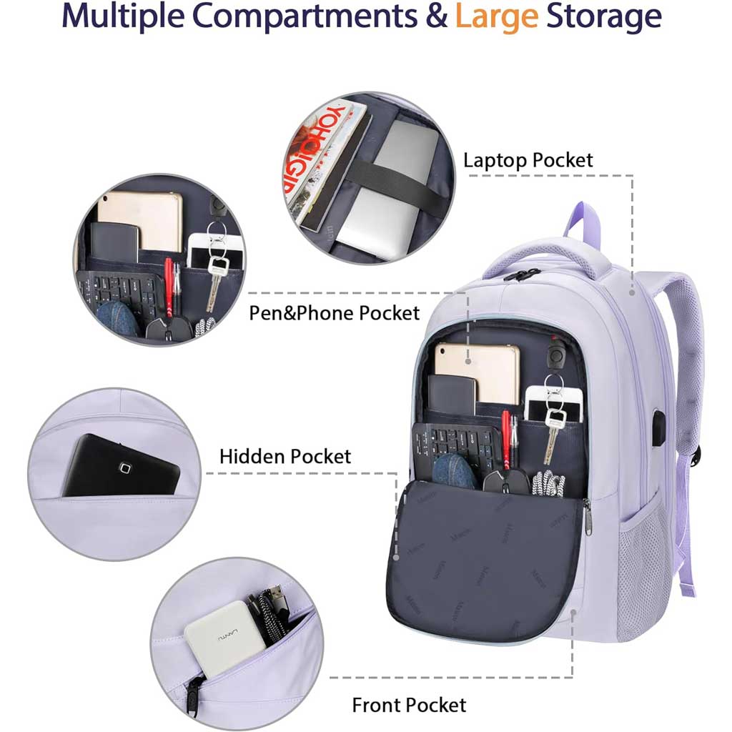 Matein NTE Laptop Backpack in Purple