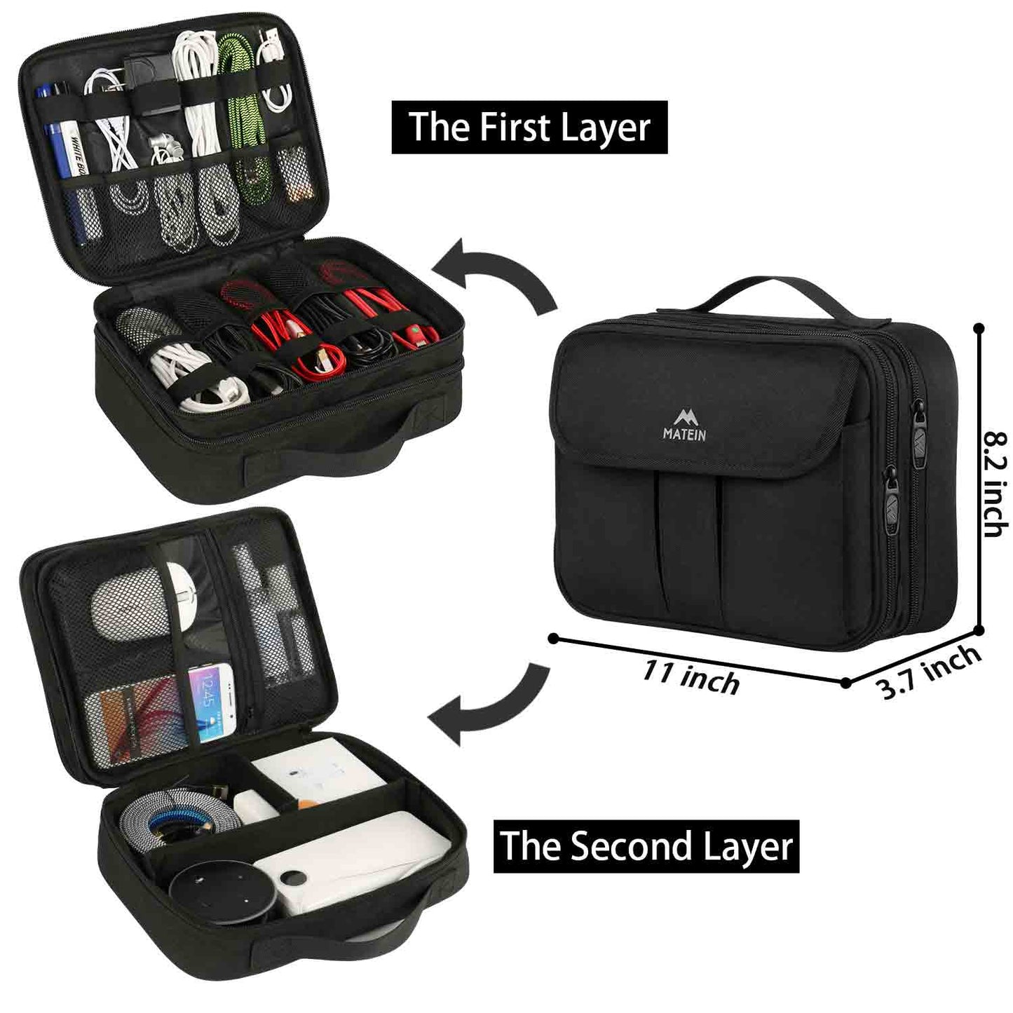 Matein Waterproof Electronics Organizer Storage Bag - travel laptop backpack