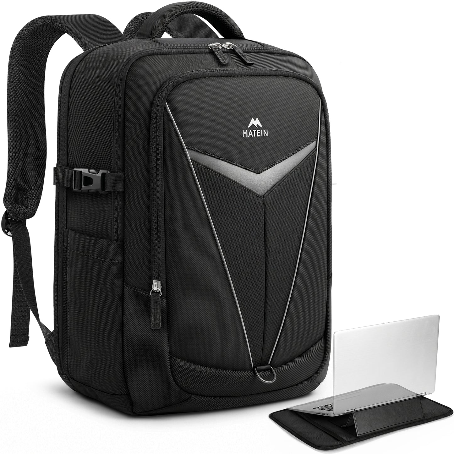 black backpack 15 inch laptop Premium 15 Leather Dual-Compartment The zipper closure secures your items while additional compartments keep your tablet Slim 15 Inch Laptop Backpack
