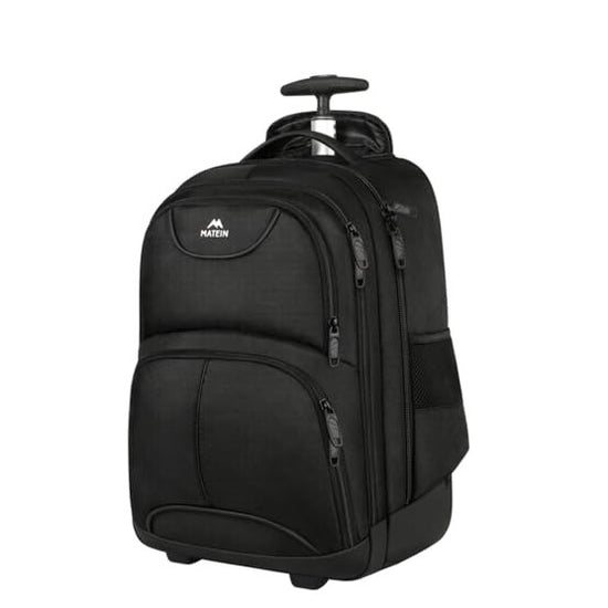 Rolling Backpack, MATEIN Waterproof College Wheeled Laptop Backpack for Travel