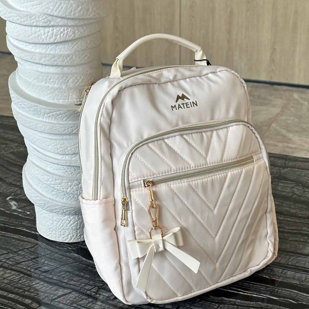 Pearl Quilted Small Backpack - Pink