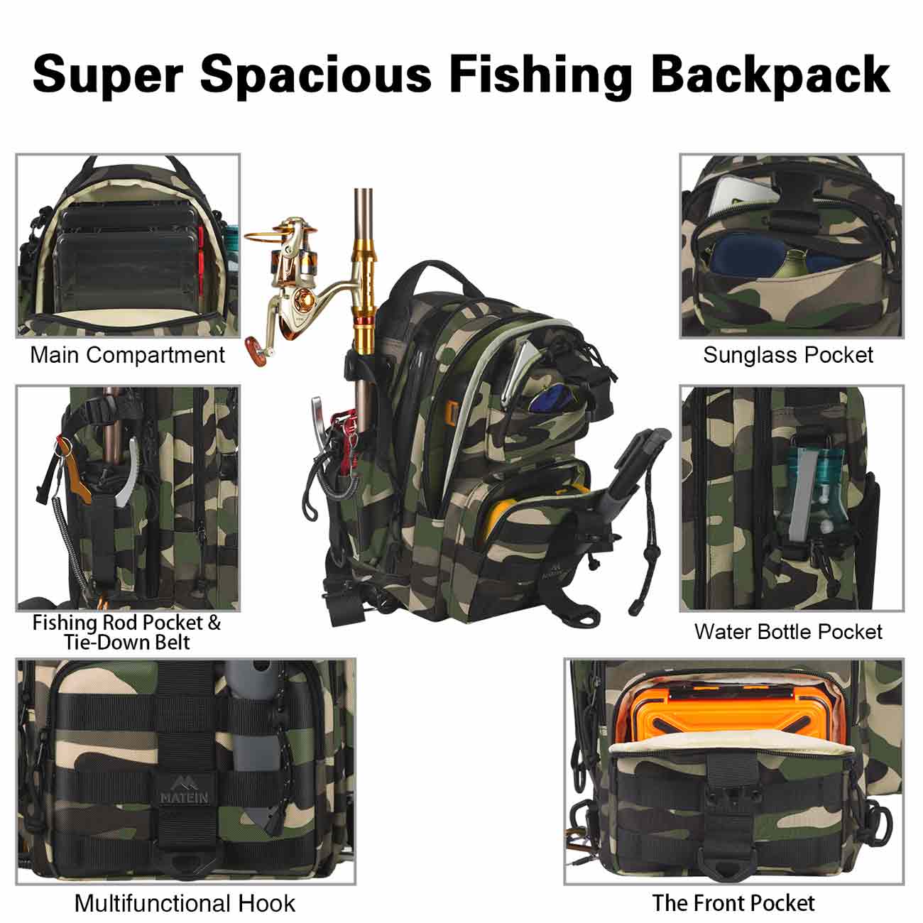 Matein Fishing Tackle Backpack