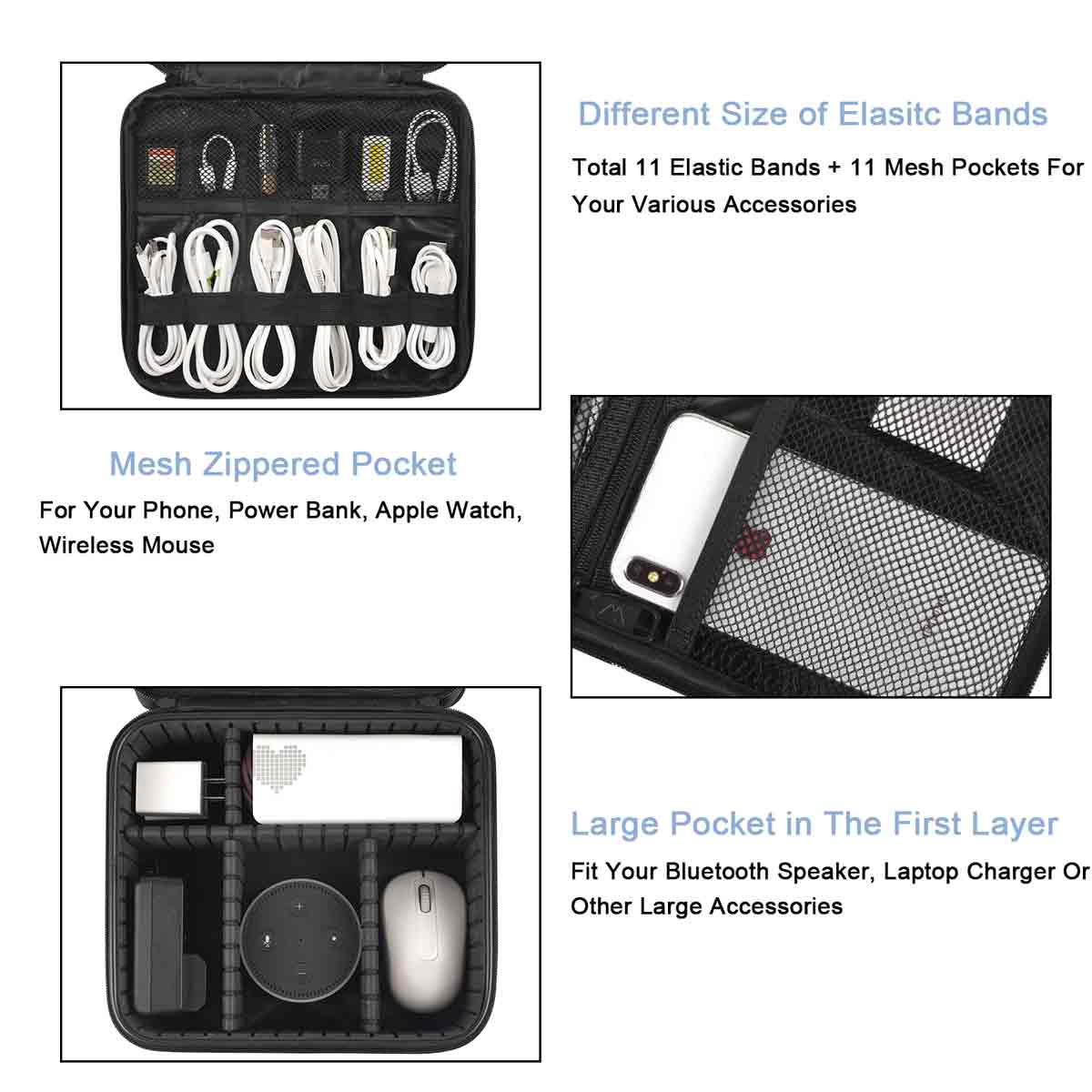 Digital Storage Bag, Power Bank, Mouse, Charger, Data Cable