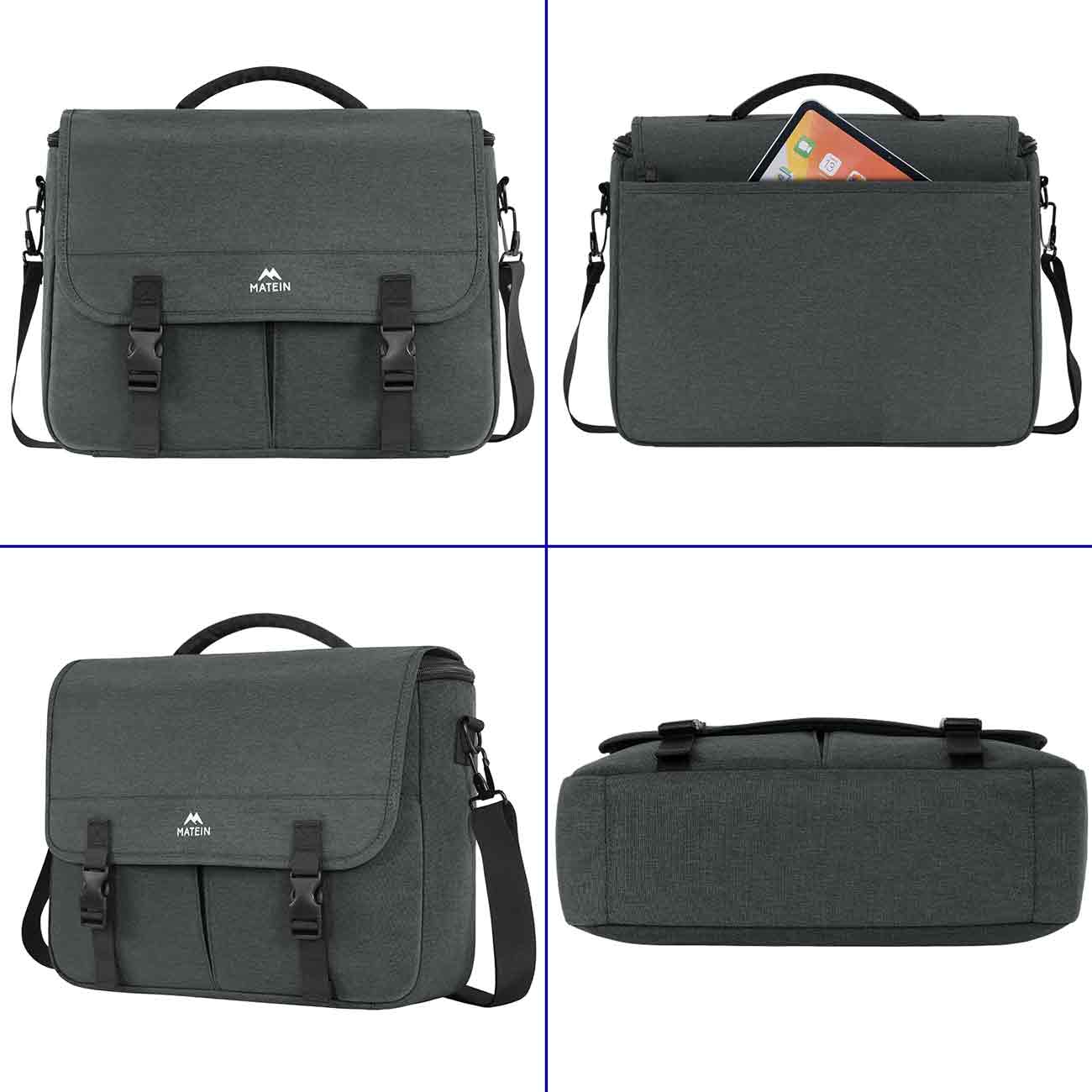Matein Dark Gray Messenger Laptop Bag-work bag