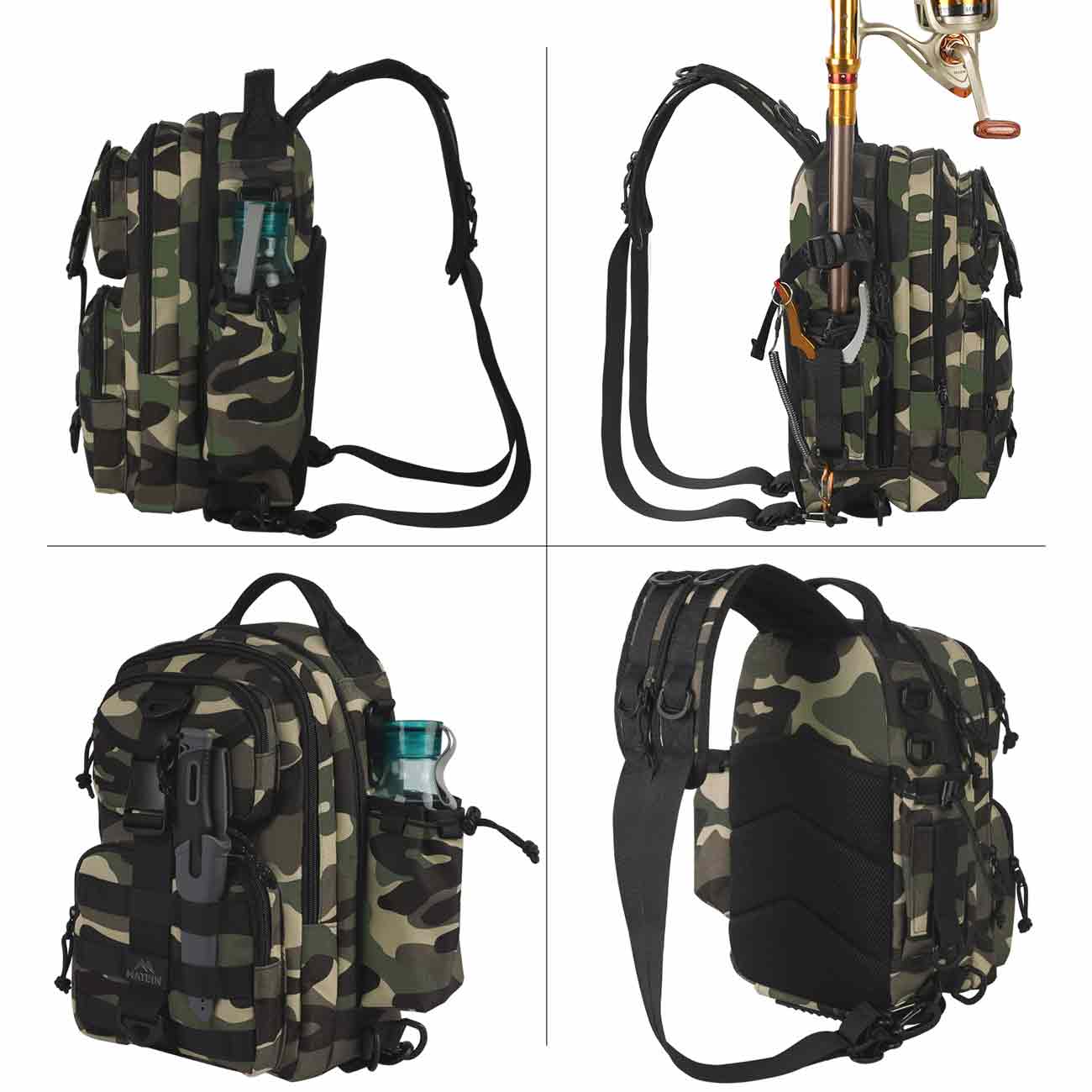  MATEIN Fishing Backpack Tackle Bag, Small Convertible