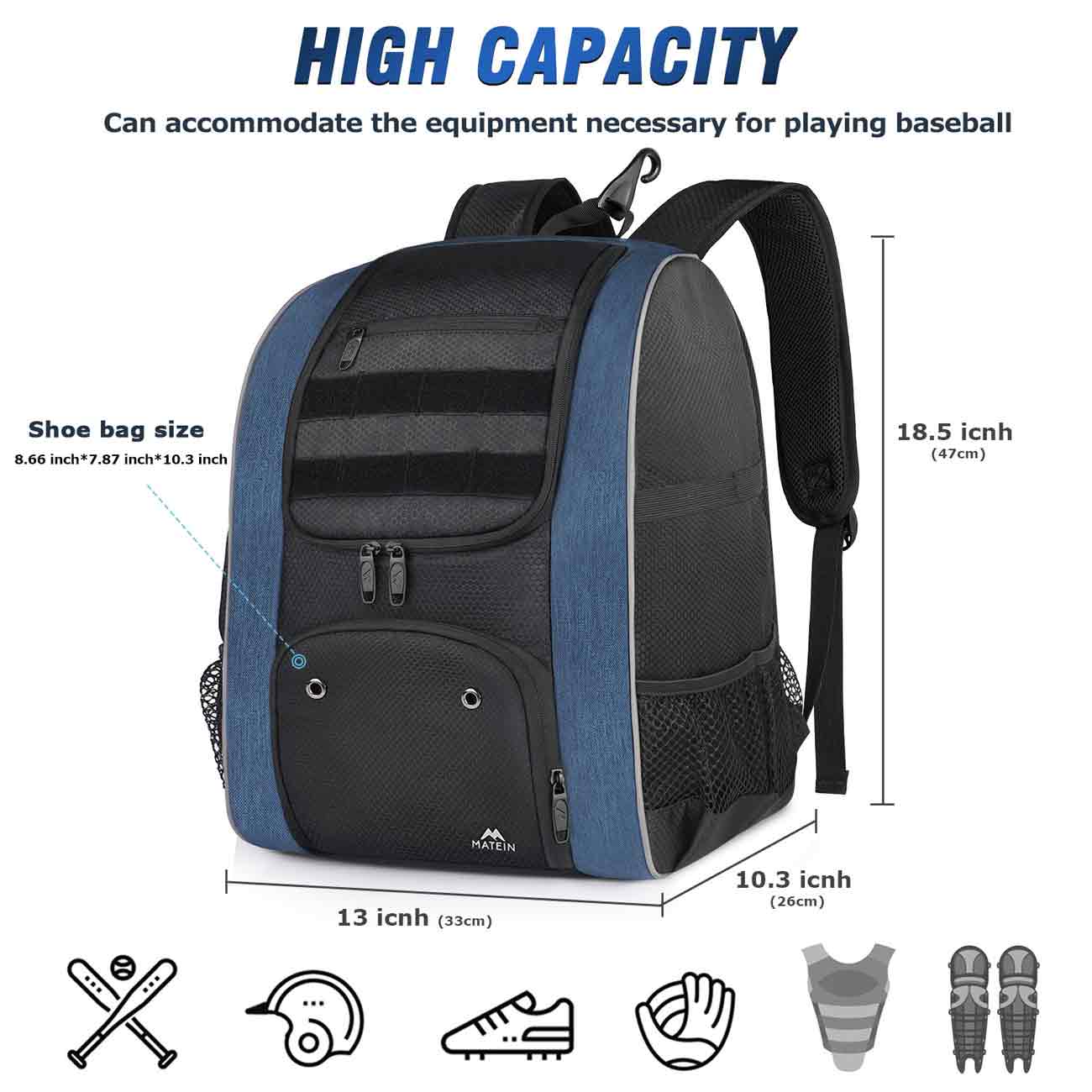 Used MATEIN BAT BAG Baseball and Softball Equipment Bags Baseball and  Softball Equipment Bags
