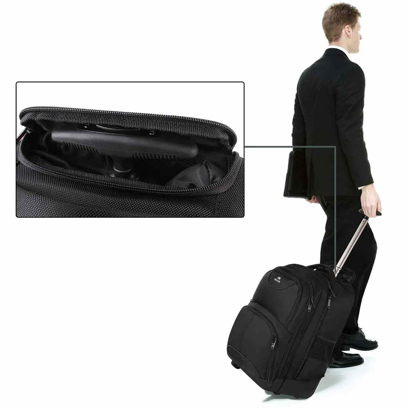 Mochila con ruedas para adultos, mochila de viaje para laptop de 17  pulgadas con ruedas, impermeable, mochilas con ruedas para mujeres y  hombres
