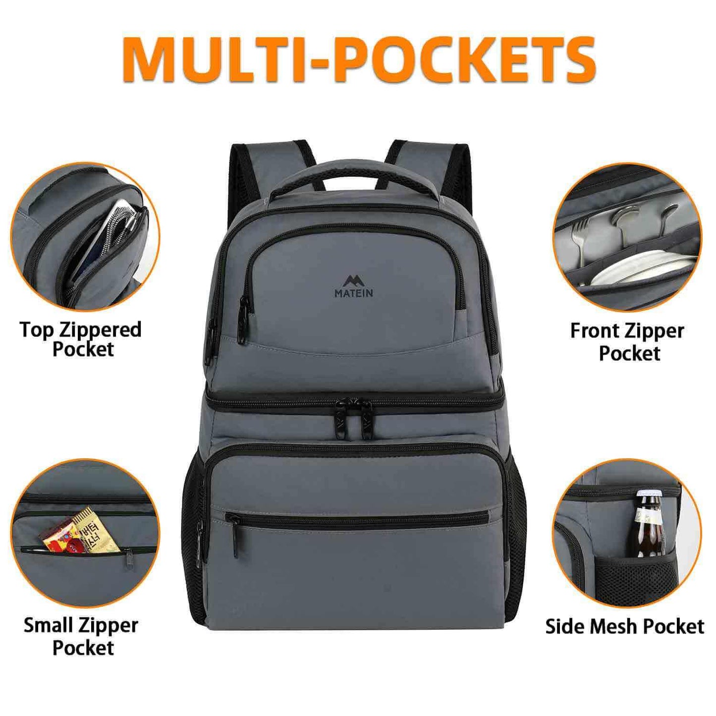 backpack with laptop cooling pocket MATEIN Leakproof Soft Cooler Backpack