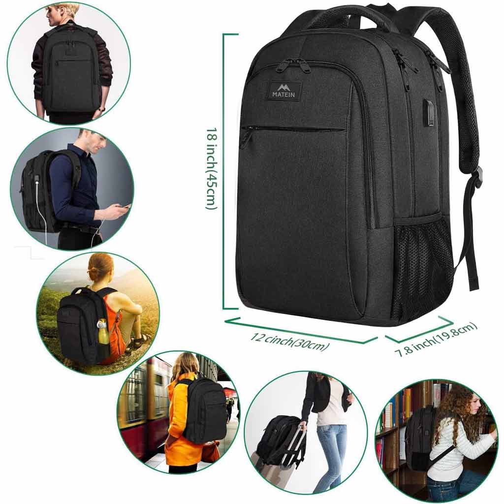 MATEIN Mlassic Black Minimalist Backpack