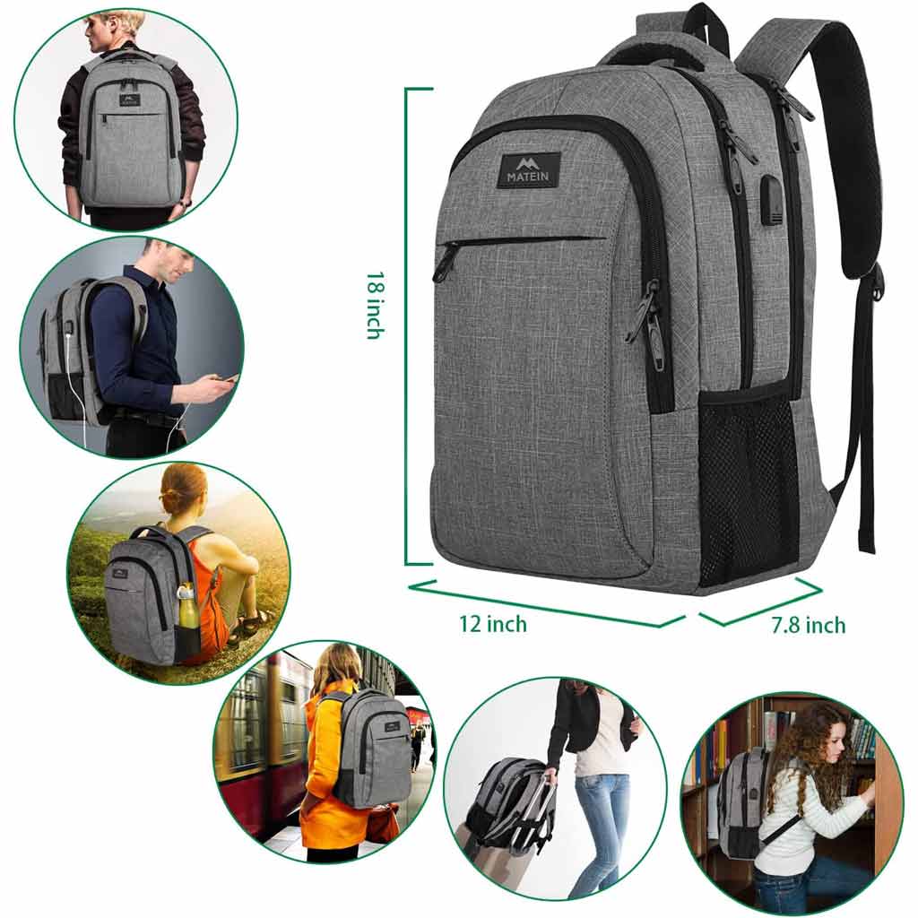 Matein Mlassic Travel Laptop Backpack with USB Charging Port Matein Mlassic Travel Laptop Backpack with USB Charging Port