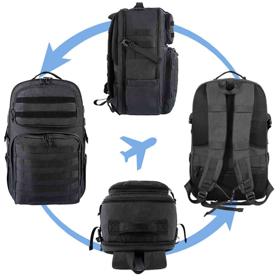 Matein Black Tactical Backpack