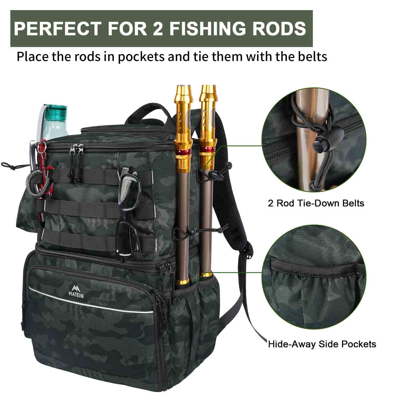 Matein Fishing Tackle Backpack with Cooler