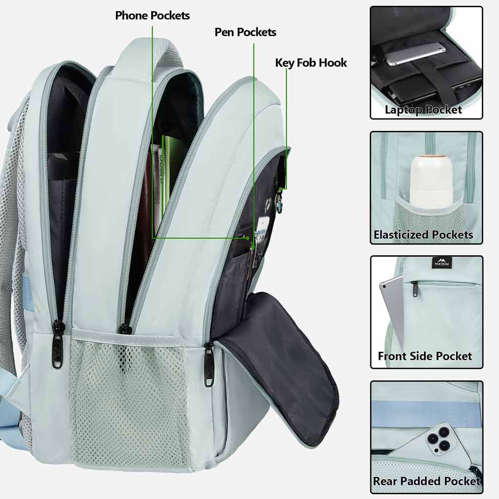 SMONT Travel Laptop Backpack With USB Port - Lightweight Anti-Theft Business Backpack For Men & Women, Fits 17.5" Laptop