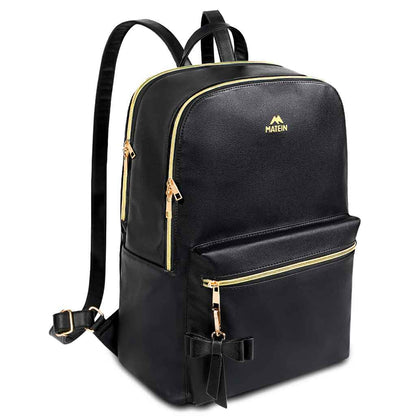 Matein PU Leather Backpack for Women Black