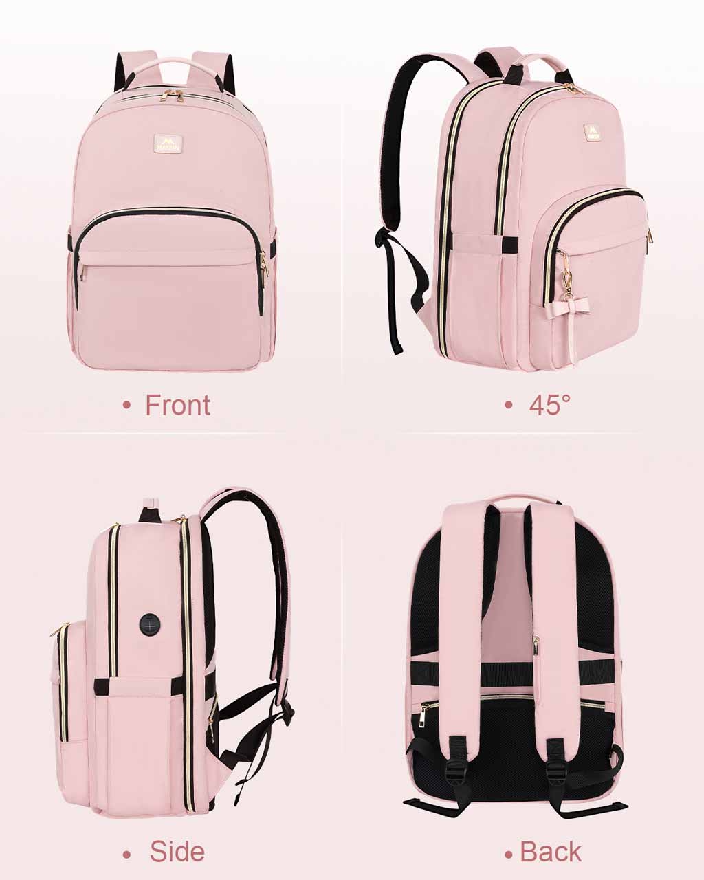 Matein Pink Backpack for Airplane Travel